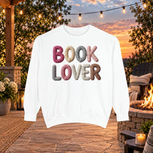 Load image into Gallery viewer, Book Lover Sweatshirt — Cozy Knit-Style Graphic Crewneck for Readers