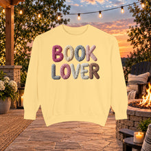 Load image into Gallery viewer, Book Lover Sweatshirt — Cozy Knit-Style Graphic Crewneck for Readers