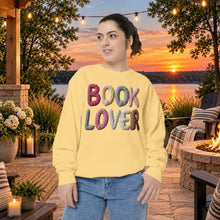 Load image into Gallery viewer, Book Lover Sweatshirt — Cozy Knit-Style Graphic Crewneck for Readers