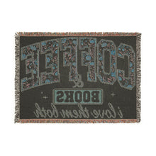 Load image into Gallery viewer, Coffee & Books Woven Blanket — "Coffee & Books, I Love Them Both" Cozy Throw for Readers