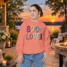 Load image into Gallery viewer, Book Lover Sweatshirt — Cozy Knit-Style Graphic Crewneck for Readers