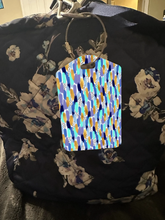 Load image into Gallery viewer, Brush Strokes Rectangle luggage tag w/steel cable ring