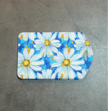 Load image into Gallery viewer, Floral Rectangle luggage tag w/ steel cable & screw in ring