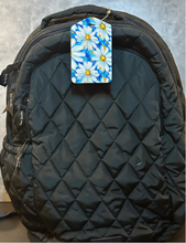 Load image into Gallery viewer, Floral Rectangle luggage tag w/ steel cable & screw in ring