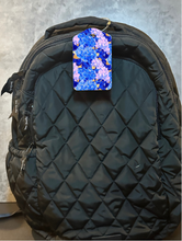 Load image into Gallery viewer, Floral Rectangle luggage tag w/ steel cable & screw in ring