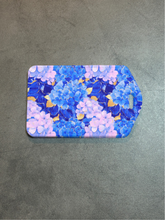 Load image into Gallery viewer, Floral Rectangle luggage tag w/ steel cable & screw in ring