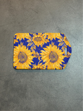 Load image into Gallery viewer, Floral Rectangle luggage tag w/ steel cable & screw in ring