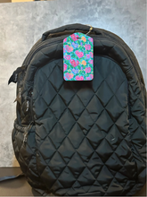 Load image into Gallery viewer, Whimsical Hearts Rectangle luggage tag w/steel cable ring