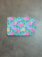 Load image into Gallery viewer, Whimsical Hearts Rectangle luggage tag w/steel cable ring