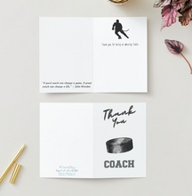 Load image into Gallery viewer, Hockey Coach Thank you Card