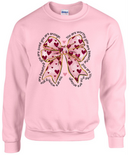 Load image into Gallery viewer, Valentine's Day You are Worthy Bow Sweatshirt - Adult