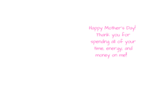 Load image into Gallery viewer, Pink Heart Mother's Day Card, Modern Minimalist Mom Greeting 5x7
