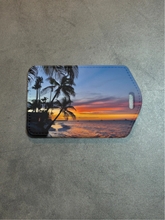 Load image into Gallery viewer, Palm Trees Rectangle luggage tag w/steel cable ring
