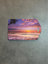 Load image into Gallery viewer, Palm Trees Rectangle luggage tag w/steel cable ring