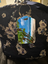 Load image into Gallery viewer, Palm Trees Rectangle luggage tag w/steel cable ring