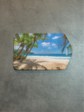 Load image into Gallery viewer, Palm Trees Rectangle luggage tag w/steel cable ring