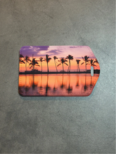 Load image into Gallery viewer, Palm Trees Rectangle luggage tag w/steel cable ring