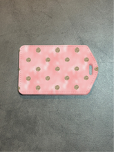 Load image into Gallery viewer, Pink Dots Rectangle luggage tag w/steel cable ring
