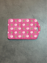 Load image into Gallery viewer, Pink Dots Rectangle luggage tag w/steel cable ring