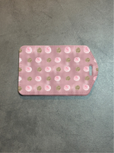 Load image into Gallery viewer, Pink Dots Rectangle luggage tag w/steel cable ring
