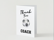 Load image into Gallery viewer, Soccer Coach Thank you Card