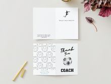 Load image into Gallery viewer, Soccer Coach Thank you Card