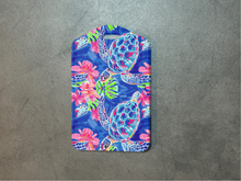 Load image into Gallery viewer, Sea Creature Rectangle luggage tag w/steel cable ring