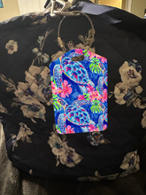 Load image into Gallery viewer, Sea Creature Rectangle luggage tag w/steel cable ring