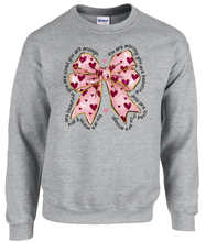 Load image into Gallery viewer, Valentine's Day You are Worthy Bow Sweatshirt - Adult