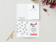 Load image into Gallery viewer, Baseball Coach Thank you Card