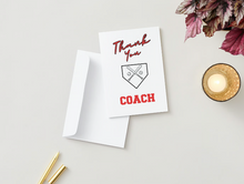 Load image into Gallery viewer, Baseball Coach Thank you Card