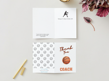 Load image into Gallery viewer, Basketball Coach Thank you Card