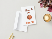 Load image into Gallery viewer, Basketball Coach Thank you Card