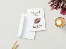 Load image into Gallery viewer, Football Coach Thank you Card