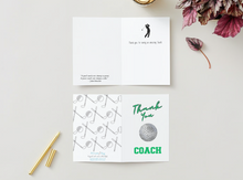 Load image into Gallery viewer, Golf Coach Thank you Card