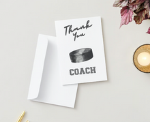 Load image into Gallery viewer, Hockey Coach Thank you Card