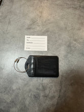 Load image into Gallery viewer, Purple and Teal Floral Rectangle luggage tag w/steel cable ring