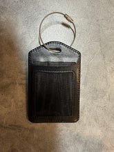 Load image into Gallery viewer, Teal and Pink Floral Rectangle luggage tag w/steel cable ring