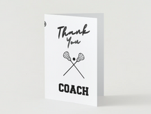 Load image into Gallery viewer, Lacrosse Coach Thank you Card