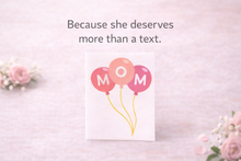 Load image into Gallery viewer, I Love Mom Balloon Card, Funny Mother's Day Greeting Card, Pink Balloons (5x7 Inch)