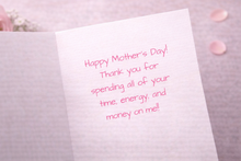 Load image into Gallery viewer, Mom Balloon Mother's Day Card, Pink Minimalist Greeting, Modern Design (5x7 Inch)