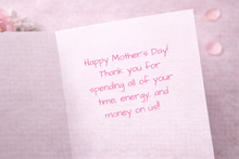 Load image into Gallery viewer, Mom Balloon Mother's Day Card, Pink Minimalist Greeting, Modern Design (5x7 Inch)