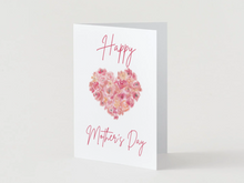 Load image into Gallery viewer, Floral Heart Mother's Day Card for Wife, Romantic Greeting Card (5x7 Inch)