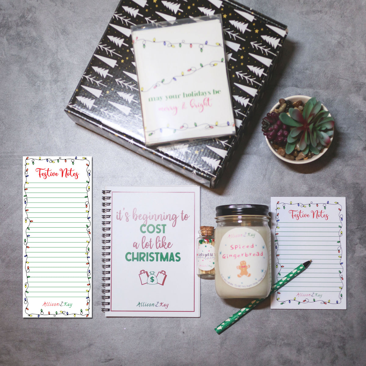 Festive Notes Multiple color Christmas Lights Notepad - 8.5x3.66in