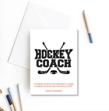 Load image into Gallery viewer, Hockey Coach Thank you Card