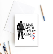 Load image into Gallery viewer, Hockey Coach Thank you Card - Man, Myth, Hockey Legend