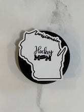 Load image into Gallery viewer, Wisconsin State Hockey Mom Magnet