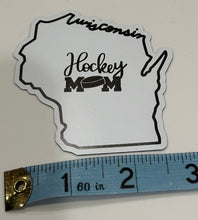 Load image into Gallery viewer, Wisconsin State Hockey Mom Magnet