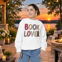 Load image into Gallery viewer, Book Lover Sweatshirt — Cozy Knit-Style Graphic Crewneck for Readers
