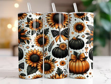 Load image into Gallery viewer, Sunflower Pumpkin Sublimated Tumbler – 20 oz or 30 oz | Double-Wall Insulated Stainless Steel Travel Mug
